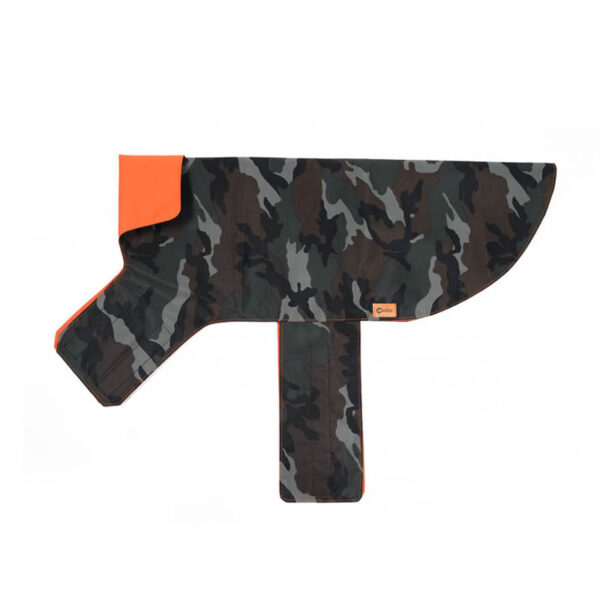 Canino UrbanCamo Jungle Green Camoflage & Orange Dog Rain Poncho Large