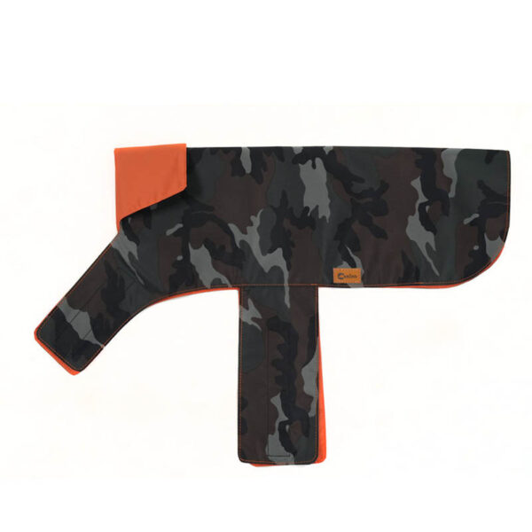 Canino UrbanCamo Jungle Green Camoflage & Orange Dog Rain Poncho Medium